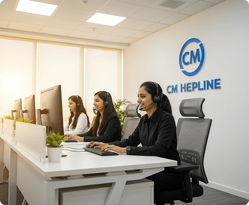 CM Helpline operators assisting citizens